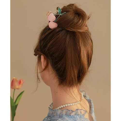 Hair Claw Clips for Women, 2Pcs Large Non-Slip Strong Metal Cherry Butterfly Sparkly Hair Jaw Clips, Cute Hair Holding Headwear Gifts