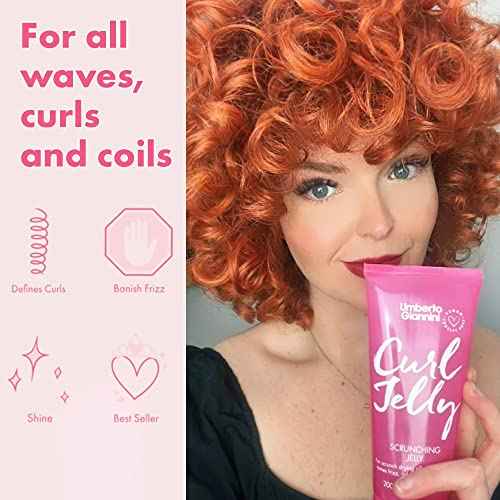 Umberto Giannini Curl Jelly Styling Trio Set - Curl Scrunching Jelly, Curl Jelly Refresh and Curl Jelly Shine Leave In Curl Conditioner, White