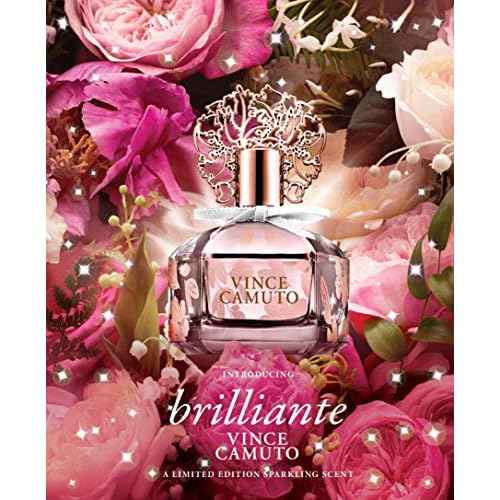 Vince Camuto Brilliante Eau de Parfum Perfume for Women, Sparkling White Floriental Fragrance, Notes of Gardenia Petals, Jasmine Sambac & Cashmere Woods, Long-Lasting Feminine Scent, 3.4 Fl Oz
