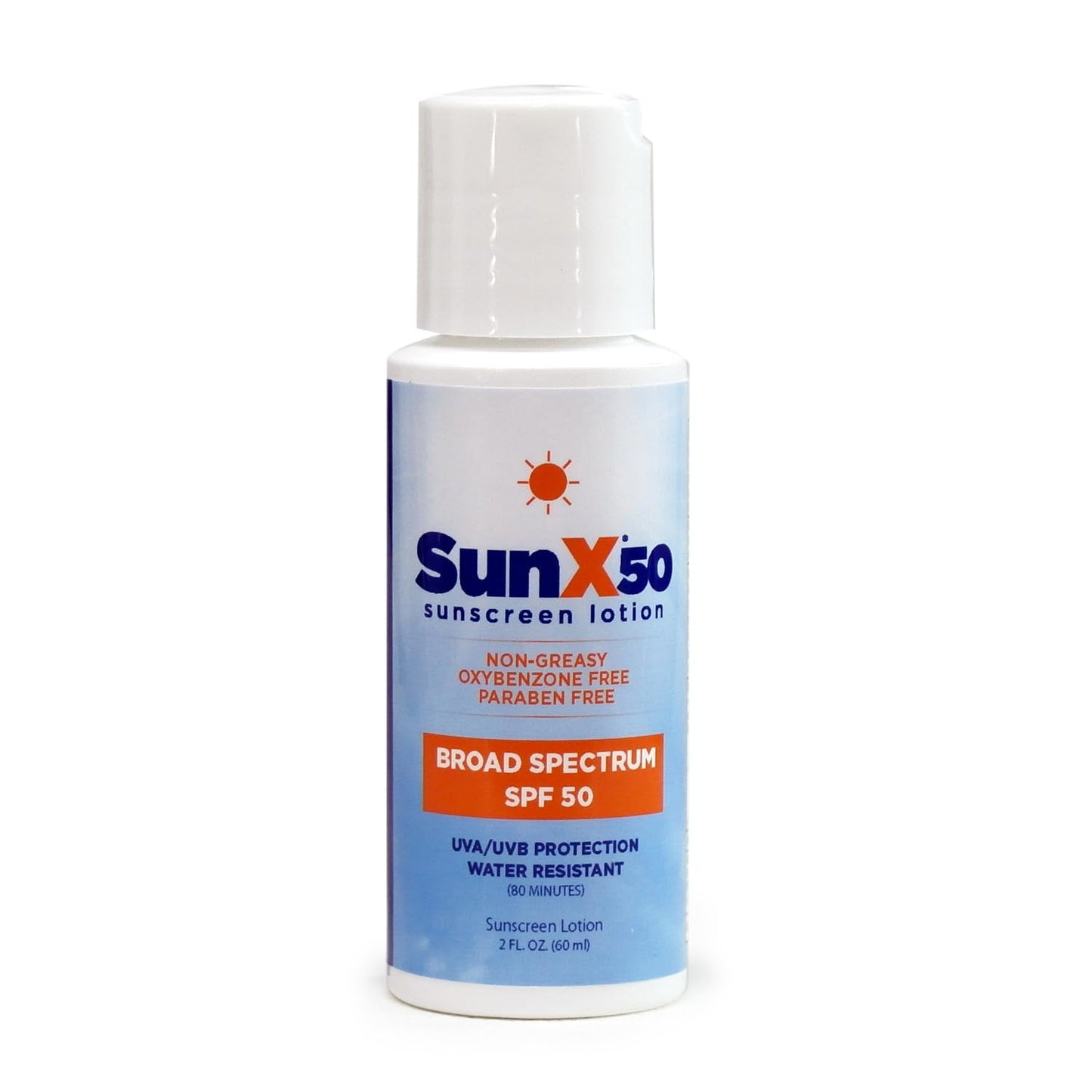 CoreTex Sun X 50 SPF Sunscreen Lotion (2oz. Bottle) - Free of Parabens, Oxybenzone, & Octinoxate - Oil Free, Broad Spectrum (UVA/UVB) Sunscreen - Water & Sweat Resistant up to 80 Min.