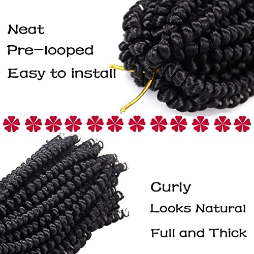 7 Packs Spring Twist Braiding Hair Spring Twists Bomb Twist Hair Synthetic Fiber Fluffy Twist Crochet Braids Low Temperature Fiber Crochet Hair for Women Braiding Hair(8inch,1B)