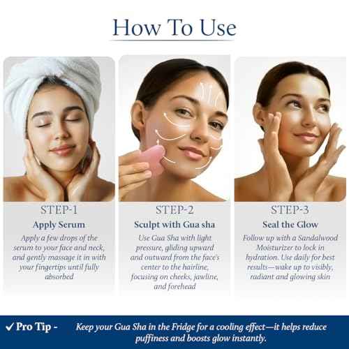 Blue Nectar Manjistha & Berry Serum with Gua Sha for Face | Hydrating Vitamin C Serum for Women & Men (13 Herbs, 1 Fl Oz)