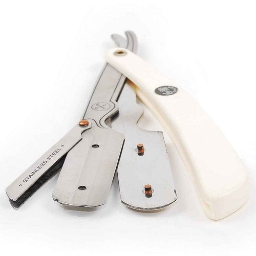 Parker SRW Professional Stainless Steel Barber Razor with 100 Premium Blades – Replaceable Blade Straight Razor for Precision Grooming, Men’s Shaving & Barbershop Use | Iconic Brand