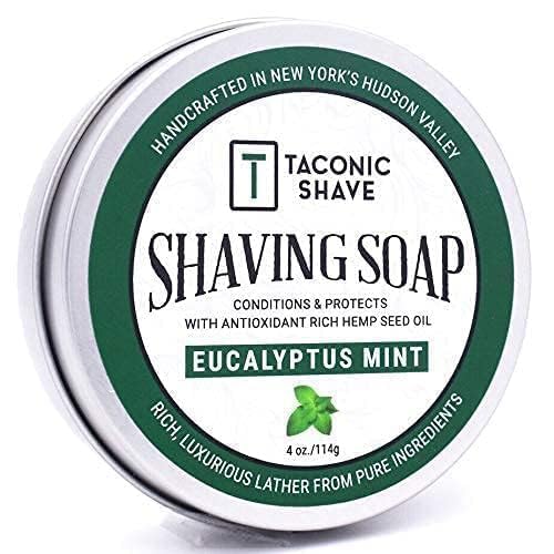 Taconic Shave Eucalyptus Mint Scent Shaving Soap ? Invigorating Eucalyptus Menthol Aroma ? Barbershop Quality Puck with Natural Oils ? Cooling Lather ? Made in USA