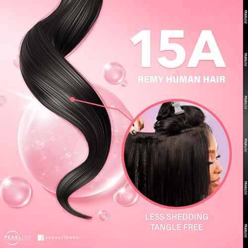 Sensationnel Pearlish bundle human hair - euro body deep pearl conditioned 15a soft remy beauty supply sew in or glue on bundles (22 Inch, NATURAL/BLACK)