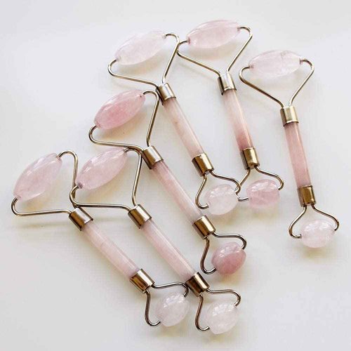 Mount Lai De-Puffing Rose Quartz Facial Roller – The Stone of Love, Certified Rose Quartz Face Roller for Anti-Aging, Soothing & Radiant Skin, Facial Massager Tool for Self-Care Ritual