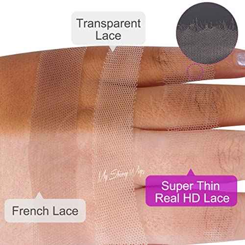 Myshinywigs Bleached Knots 5x5 Real HD Lace Closure Skinlike Straight Human Hair Closure Pre Plucked with Baby Hair Brazilian Virgin Thin Invisible 5x5 Lace Closure Serrated Edge 18 Inch Closure Only