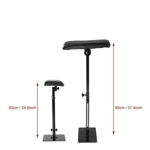 Adjustable Armrest Stand Heavy Duty Workstation with PU Leather & Soft Sponge, Ergonomic Height-Angle Leg Rest Tool for Massage Nail Salon Studio, Beauty Spa Equipment with Non-Slip Base (Gift Ready)