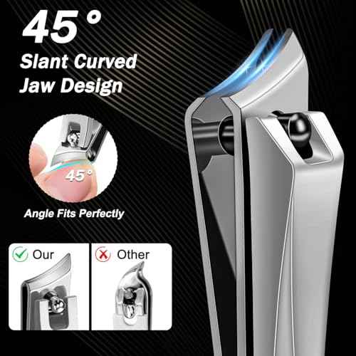 Toenail Clippers for Thick Toenails, Trimlyx Heavy Duty Toe Nail Clippers for Thick Nails for Seniors, Ingrown Nail Clippers for Men, Large Slanted Nail Clippers for Seniors Thick Nails 5Pcs
