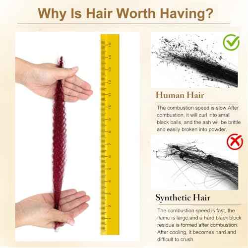 8 Inch Human Braiding Hair Afro Kinkys Bulk Human Hair for Dreadlocks Extensions Repair Locs Soft Locs1 Bundle 40 Gram (8Inch, 99j)