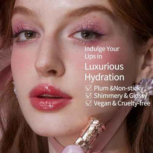 Flower Knows Violet Strawberry Rococo Glowy Lip Gloss 3-Piece Set,G01+G02+G03 with Canvas Tote Bag & Hair Clip,Moisturizing Lip Oil,Hydrating Lip Plumper Makeup for Girls & Women