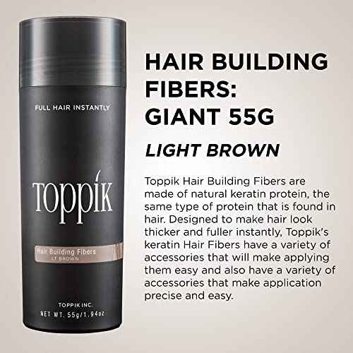 Toppik Hair Building Fibers, Fill In Fine or Thinning Hair Instantly Thicker, Fuller Looking Hair 9 Shades,4 size options