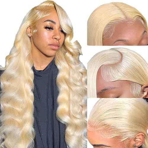 613 Lace Front Wig Human Hair 26inch 13x4 Blonde 100% Wig Human Hair Blonde Lace Front Wigs Human Hair 180% Density Premium 613 HD Lace Frontal Wig Pre Plucked