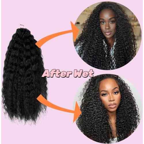 Wet and Wavy Super Wave Knotless Pre-Separated Feather Crochet Hair Extensions Human Hair Water Wave Crochet Hair Machine Made Feather Human Hair Extension 20inch 120g