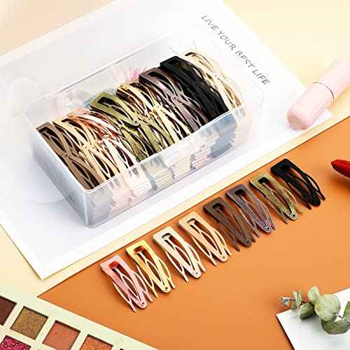 120 Snap Hair Clips - Double Grip Metal Barrettes with Plastic Box, 8 Colors for Women's Hair Styling and Salon Use