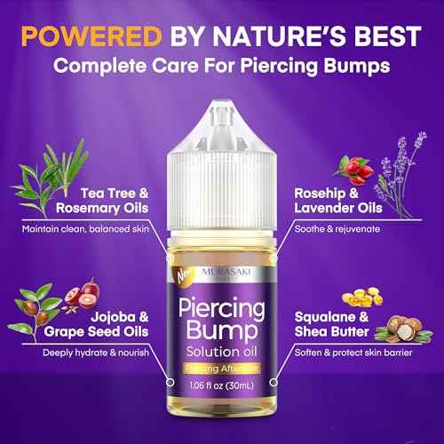 MURASAKI BEAUTY Piercing Bump Solution Oil, 1.06 fl oz, Aftercare Treatment