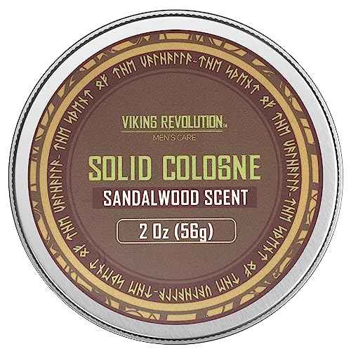 Viking Revolution Sandalwood Mens Solid Cologne Men 2 Oz - Men Solid Perfume with Sandalwood Cologne for Men - Balm Cologne for Mens Cologne Balm Travel Cologne Wax (1 pack, Sandalwood)