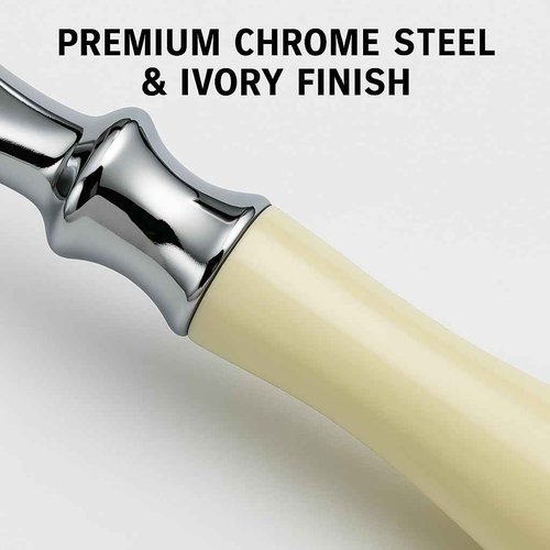 GENTS Men’s Shaving Kit - 5 Blade Fusion Compatible Razor with Faux Ivory Handle, Sandalwood Shave Cream, Leather Case & Refill Cartridge - Premium Gift Set for Men
