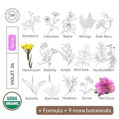 Organic28. 100% Organic Toner for Face, 24 Botanicals Formula. Helichrysum Face Mist. Natural Hydrating Toner. Vegan. Aloe Vera Face Spray. Aromatherapy. Hydrating Face Mist, 3.4 Fl. Oz.