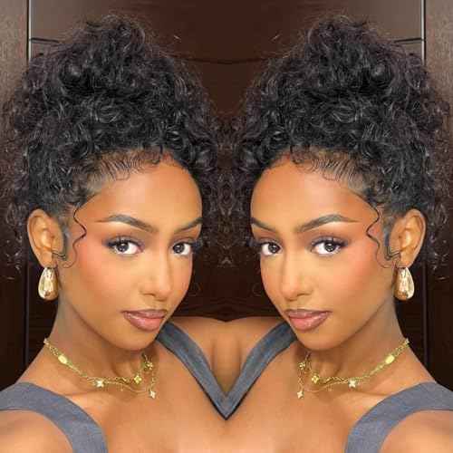 Hidden Strap 360 Skinlike HD Lace Front Wigs Human Hair Water Wave Glueless Wigs Pre Plucked Pre Cut Bleached Tiny Knots 220 Density Full Lace Frontal Wig with Invisible Drawstring Sung Fit 20inch