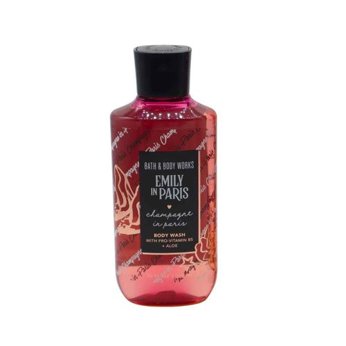 Bath & Body Works Emily in Paris CHAMPAGNE IN PARIS Fine Fragrance Mist & Body Wash 2pc Gift Set with a red bow for Holidays - Full Size