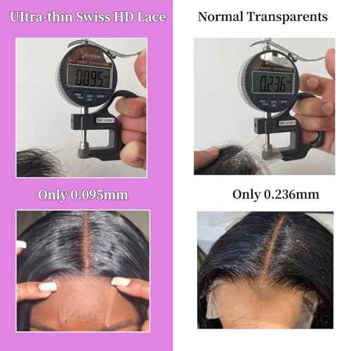 2x6 SKINLIKE HD Lace Closure Straight Human Hair 0.095mm Ultra-thin Invisible Lace Closure Brazilian Virgin Human Hair Closure pre plucked with Natural Hairline 20inch