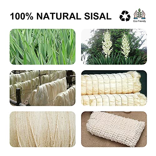 Soap Bag, Natural Sisal Soap Saver Bag Pouch Mesh Net Waste Plastic-free Exfoliating Foaming and Drying Soap Holder for Shower (4 Pack)