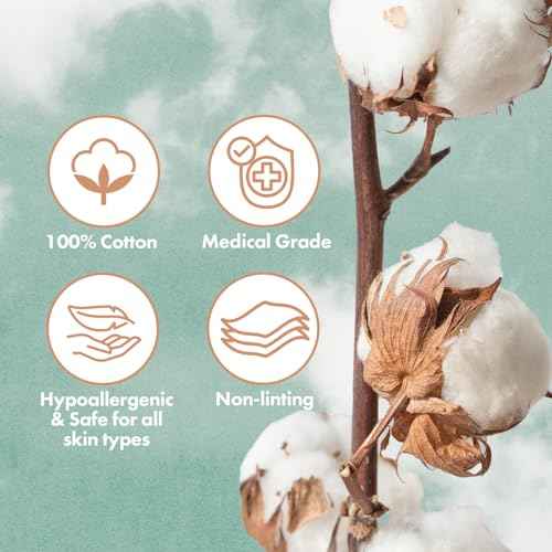 Intrinsics Premium Cotton Ovals (100 Count) ? Dual-Sided 3¡± Medium-High Absorbency Large Cotton Pads, Lint-Free Hypoallergenic Cotton for Makeup Removal, Cleansing, and Exfoliation