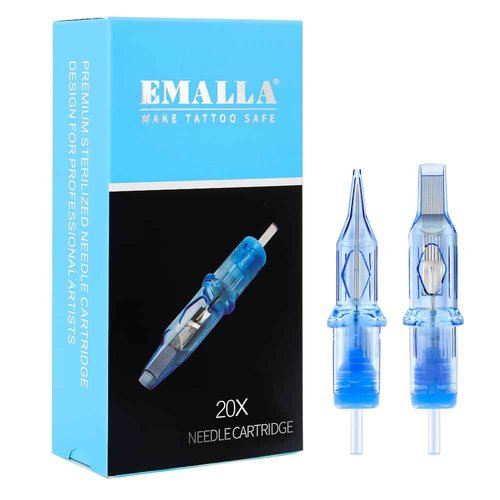 Tattoo Cartridges Needles, 20Pcs Tattoo Needles #06 Bugpin 3 Round Liner with Membrane Disposable Cartridges Tattoo Needles Long Taper for Permanent Makeup Tattoo Supplies (0603RLL)