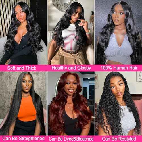 16A Human Hair Bundles 12 14 16 Inch Body Wave 300g Unprocessed Brazilian Virgin Hair 3 Bundles Deals Human Hair Extensions Quick Weave Human Hair Natural Black Color