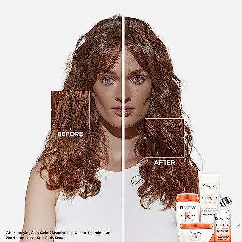 Kerastase Nectar Thermique Heat Protecting Cream - Anti-Frizz, Softness & Shine, Heat Protection, With Niacinamide, For Medium to Thick Dry Hair