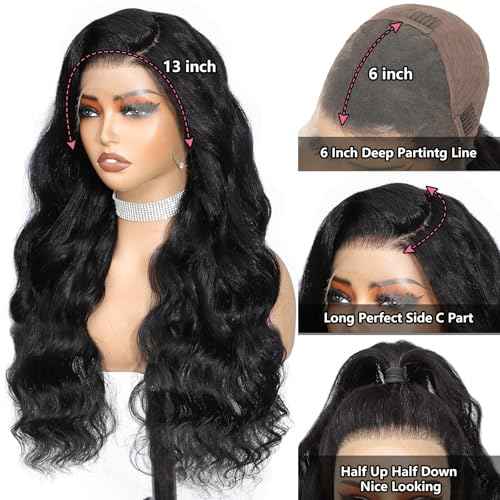 Beluck 14 lnch 13x6 Hd Full Lace Front Wigs Human Hair Pre Plucked Pre Cut, Body Wave Lace Frontal Wigs Human Hair, 15A 3D Dome Cap Ready To Wear Glueless Bleached Knots Lace Front Wig