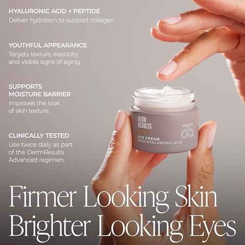 Arbonne DermResults Advanced Eye Cream with Hyaluronic Acid ? Hydrating Under Eye Cream ? Gentle Formula for All Skin Types 0.5 oz (15 g)