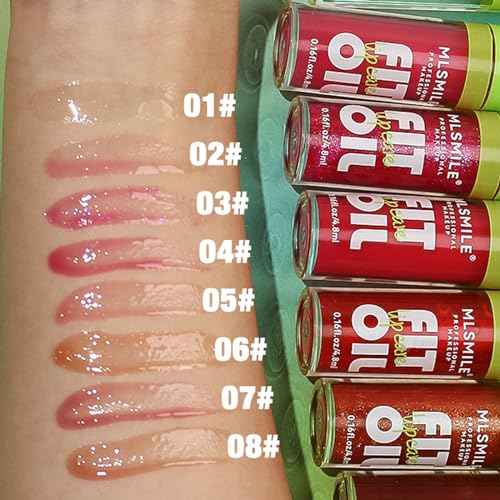 VolksRose 8pcs Lip Gloss Oil Set, Flavored Hydrating Lip Glow Oil, Lipgloss Lipoil Set for Women Girls Teens, Tinted Plumping Lip Gloss Packs, Fat Lip Oil Lip Balm for Dry Lips Nourishing