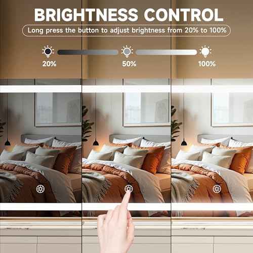 MINISO Vanity Mirror with Lights-15.7" x 11.8" LED Makeup Mirror, 3 Color Modes Touch Control and Brightness Adjustment Lighting Mirror, 10X Magnifying Glass, 360¡Æ Rotation