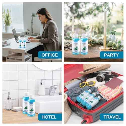 100 pcs Travel Size Mouthwash Bulk, 80ml/2.7fl oz, Fresh Mint Portable Mini Mouthwash Individual Bottles for Travel Toiletry Kits