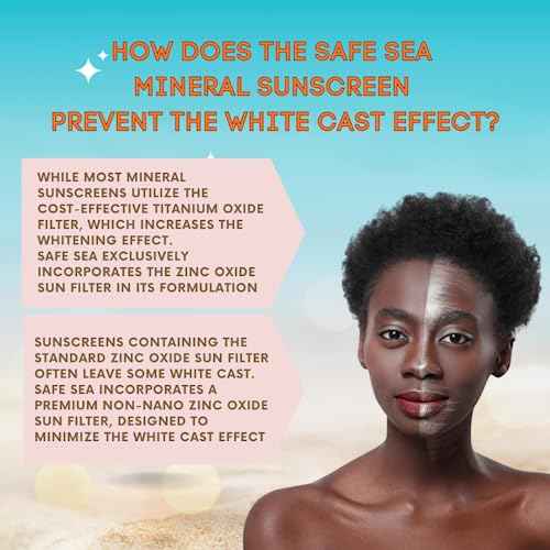 Safe Sea Zinc Oxide Sunscreen SPF50 | Clear Mineral Face Sunscreen Without White Cast | Anti-Jellyfish Sting Protective Lotion | Coral Reef Safe | Travel Size - 2Oz (60ml), Pack of 2