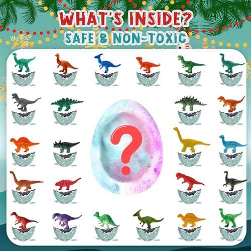 Bath Bombs for Kids with Dinosaur Toys Inside, 9 Pack Natural and Organic Dinosaur Bath Bombs Bubble Bath Gift Set, Stocking Stuffers for Kids, Perfect Christmas Birthday Gifts for Kid 3-12