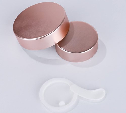 Healthcom 10 Packs 10 Gram/10ml Empty Jars Pink Glass Cosmetic Jar Pot Bottles with Rose Gold Lids Refillable Cosmetic Container Eye Cream Jar Pot Vials for Makeup Lotion Face Eyeshadow Lip Balms