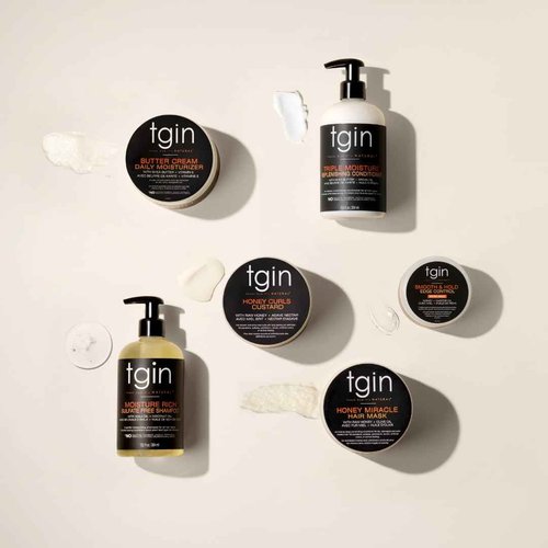tgin Moisturizing Shampoo & Conditioner Duo for Curly, Coily and Wavy Hair, Sulfate Free, Moisturizes and Detangles Dry Hair, 13 oz (Set)