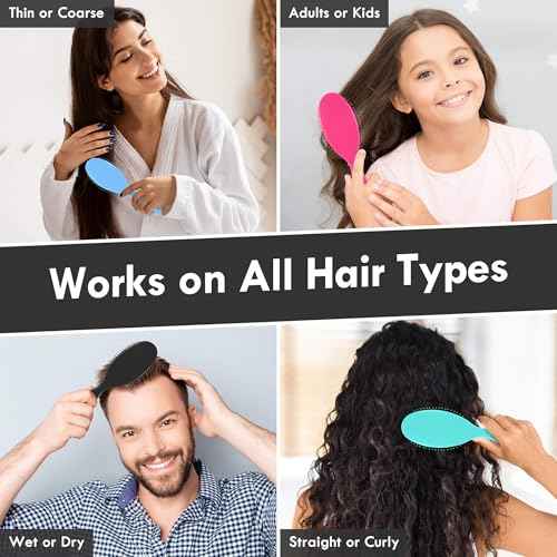 Air Cushion Detangling Hair Brush - 2 Pack Detangler Hairbrush with Ultra Soft Bristles for Effortless Tangle Removal - For Wet Dry Damaged Curly Hair for Women Men Boys Girls Kids - Black & Green