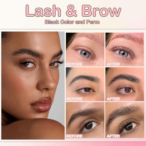 Lash Lift and Brow Lamination Black Color Kit Easy to Use Eyelash & Eyebrow Perm Kit Suitable for Salon and DIY Use Instant Result