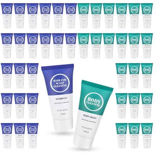 Travel Size Shampoo and Body Wash Set, Small Trial Hair Shampoo Sample Shower Gel Kit Mini Toiletries Amenities Set for Men and Women, Cleansing for Hotel/Vacation/Homeless 0.7 oz/20 ml (200 Pack)