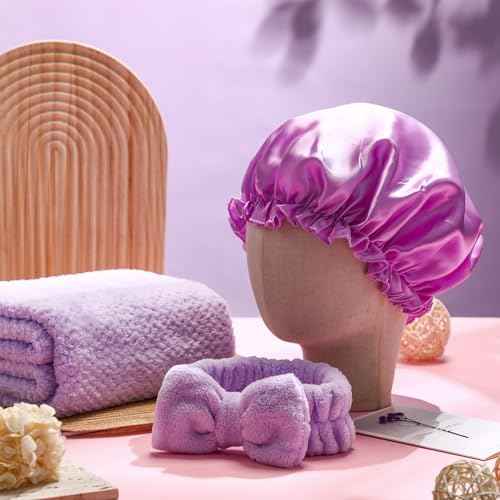 Sawysine 12 Pcs Gift Basket for Women Purple Hair Care Accessories Set Spa Kit for Women's Birthday Christmas Mother's Day Gift Stuff