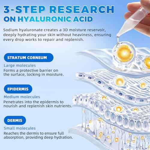 Hyaluronic Acid Serum for Face, Hyaluronic Acid, Enriched with 3% Hyaluronic Acid, Provides Long-Lasting Hydration and Enhances Skin's Elasticity and Firmness - 30 Sticks