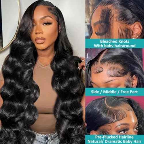 13x6 Lace Front Wigs Human Hair Wigs for Women 220 Density Body Wave Lace Front Wigs Human Hair Pre Plucked 30 Inch HD Lace Frontal Wig Body Wave Human Hairs