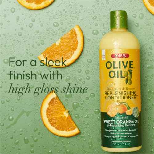 ORS Olive Oil Strengthen & Nourish Replenishing Conditioner infused with Sweet Orange Oil for Revitalizing Moisture 12.25 Ounce (Pack of 2)