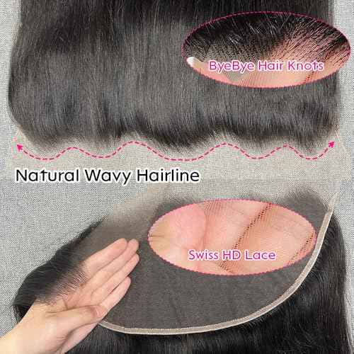 13x6 Skinlike Real HD Lace Frontal Only Human Hair,0.10mm Ultra-thin Invisible Swiss HD Lace Front Human Hair,Pre Plucked Invisible Small Knots, Silky Straight 13x6 Frontal Closure 20 Inch