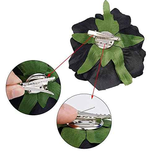 Hair Flower Clips Brooch Boutique Hair Accessories Bohemia Hairpins for Women Girls (Black)