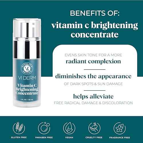 VI Derm Vitamin C Brightening Concentrate ? Age-Defying Face Formula with 10% THD Ascorbate, Support for Dark Spots, Uneven Skin Tone, Hyperpigmentation, Fine Lines and Dullness ? 1 Fl Oz / 30 mL